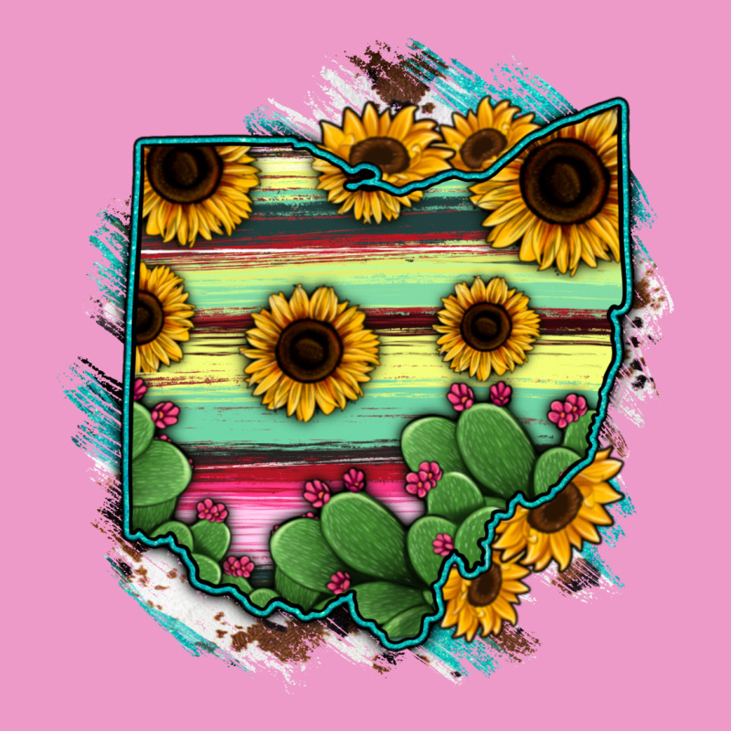 Ohio Map Sunflower Cactus Serape Urban Hoodie by RanaPortraitStore | Teevron