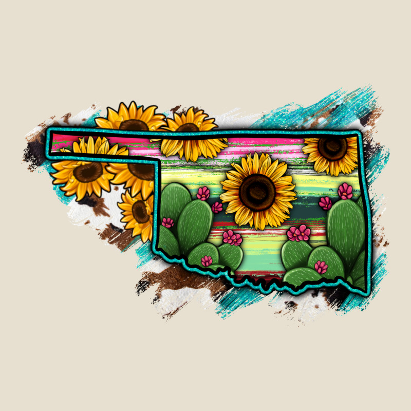 Oklahoma Map Sunflower Cactus Serape Urban Hoodie by RanaPortraitStore | Teevron
