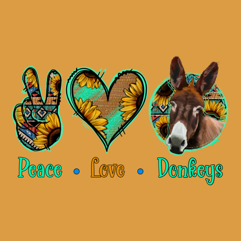 Peace Love Donkeys Urban Heavy Tee by Jasminsmagicworld | Teevron