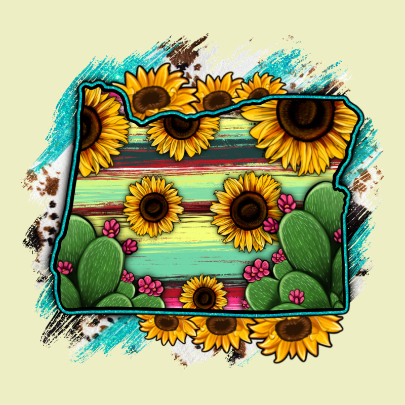 Oregon Map Sunflower Cactus Serape Urban Hoodie by RanaPortraitStore | Teevron