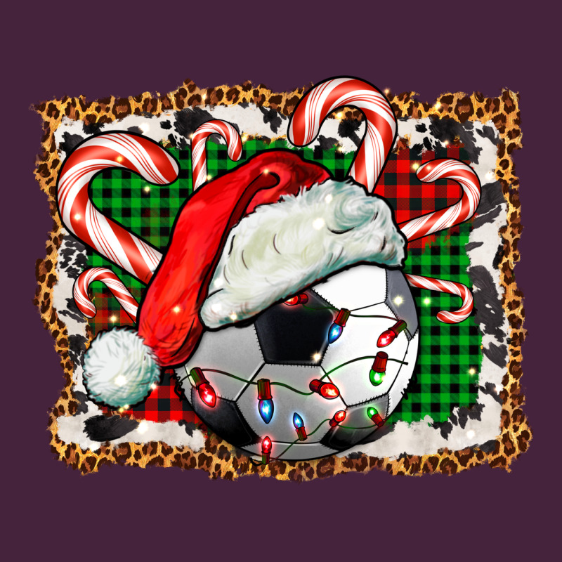Soccer Ball Christmas With Hat And Candy Cane Premium Tee by FaDigitalArtStudio | Teevron