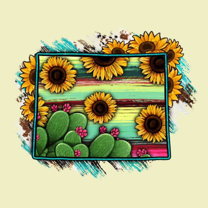 Wyoming Map Sunflower Cactus Serape Urban Hoodie by RanaPortraitStore | Teevron