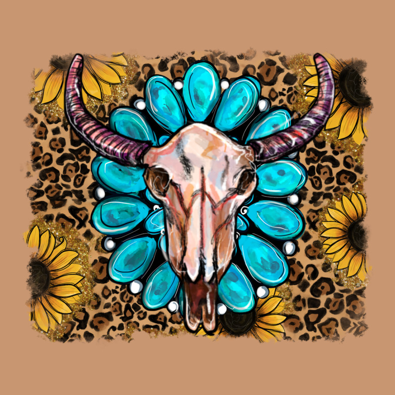 Leopard Sunflowers And Gemstone Skull Heavyweight Hoodie by RanaPortraitStore | Teevron
