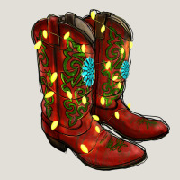 Cowboy Boots Christmas Heavy Core Tee | Teevron
