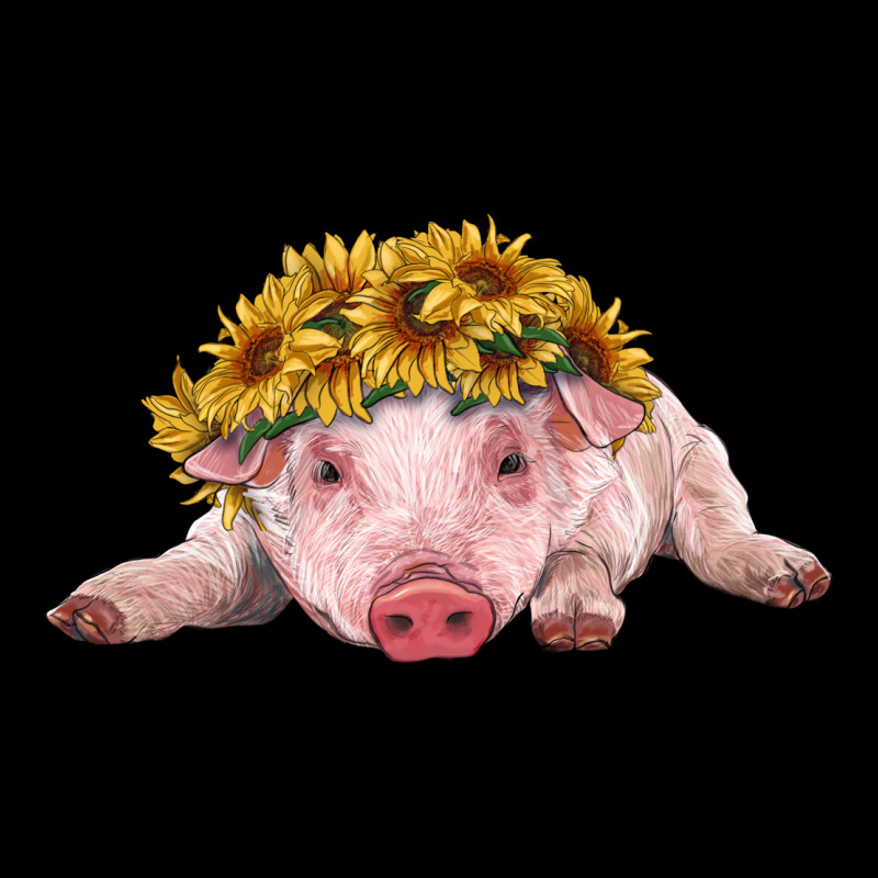 Baby Pig With Sunflower Headband Premium Sweatshirt by RanaPortraitStore | Teevron