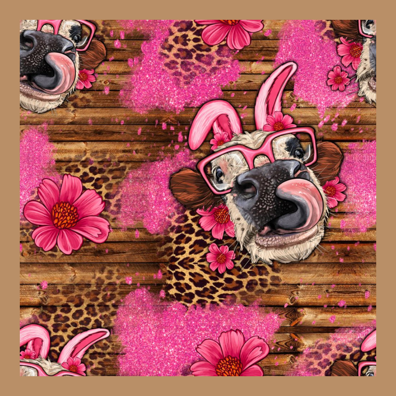 Easter Heifer With Bunny Ears Seamless Pattern Vintage Hoodie by Artiststas | Teevron