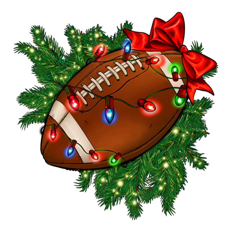 American Football Christmas With Lights And Ribbon Premium Tee by FaDigitalArtStudio | Teevron