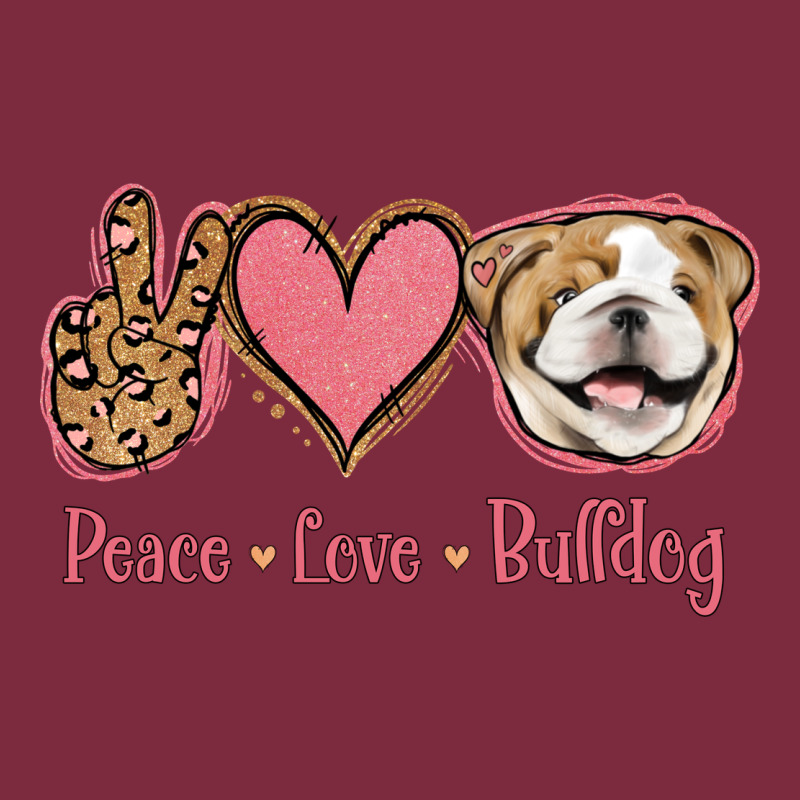 Peace Love Bulldog Premium Hoodie by Jasminsmagicworld | Teevron