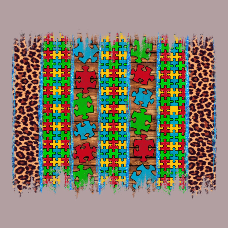 Autism Awareness Leopard Puzzle Brush Stroke Vintage Hoodie by Artiststas | Teevron