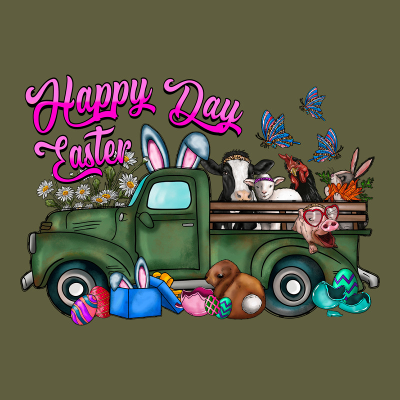 Happy Easter Day Truck Vintage Tee by CowhideDigitalArt | Teevron