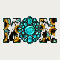 Sunflower Cowhide Turquoise Gemstone Mom Zipper Hoodie | Teevron