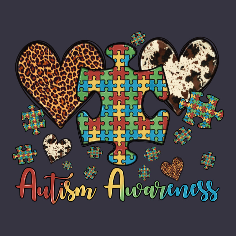 Autism Awareness Leopard Cowhide Herts Puzzle Vintage Hoodie by Artiststas | Teevron
