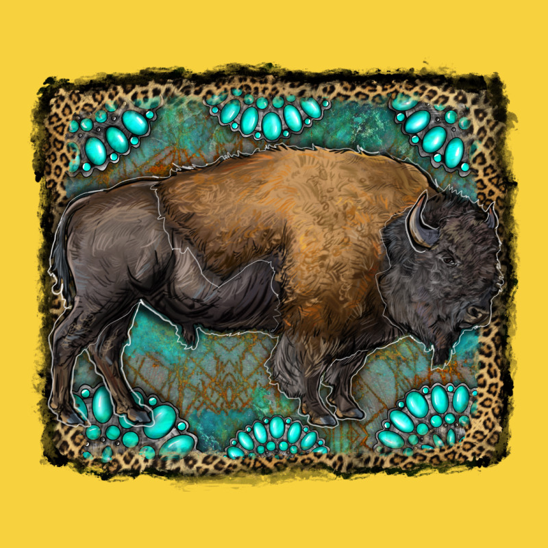 Bison With Gemstone Background Premium Sweatshirt by RanaPortraitStore | Teevron