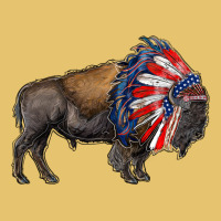 American Bison With Indian Headdress Premium Sweatshirt | Teevron