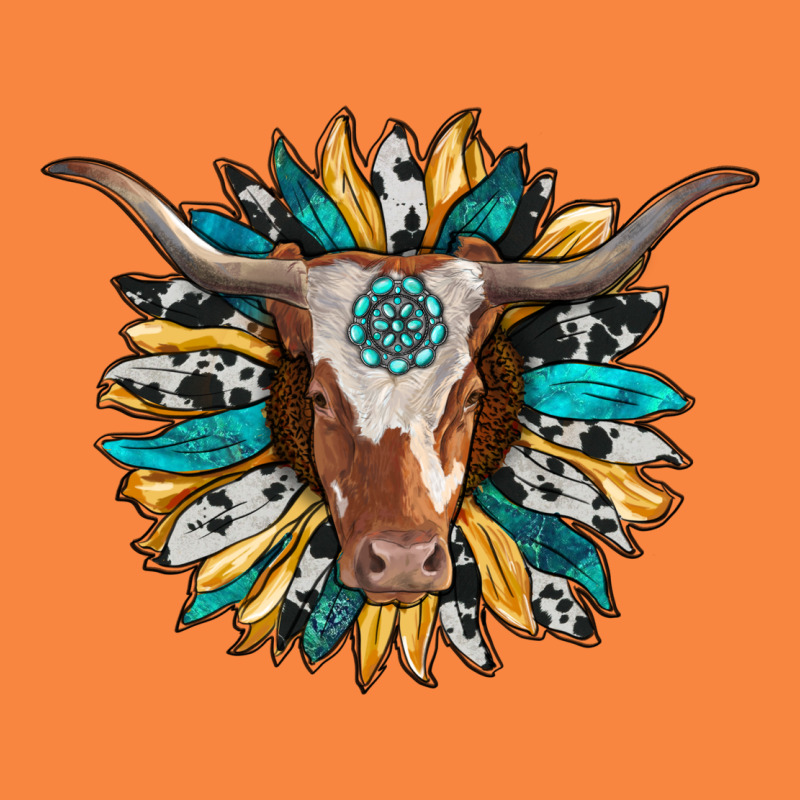 Texas Longhorn Sunflower Background Premium Sweatshirt by RanaPortraitStore | Teevron