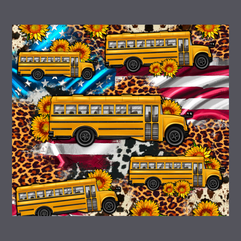 School Bus American Flag Sunflower Cowhide Leopard Vintage Hoodie by Artiststas | Teevron