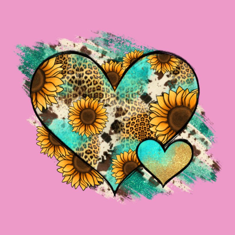 Leopard Sunflower Cowhide Glitter Heart Urban Hoodie by RanaPortraitStore | Teevron