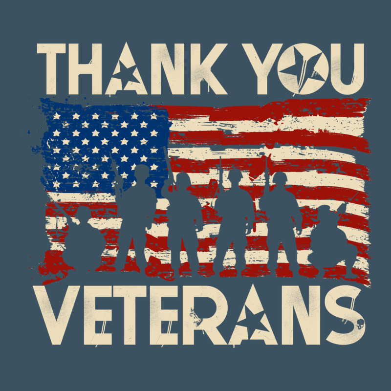 Thank You Veterans American Flag Patriotic Urban Heavy Tee by baoMotion | Teevron