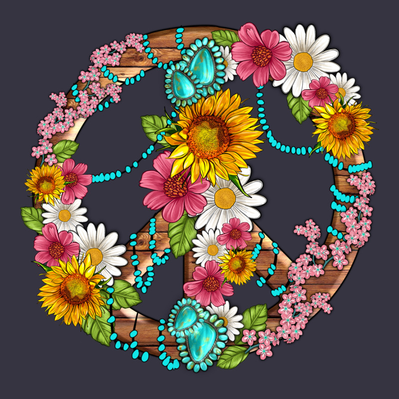 Floral Peace Sign With Gemstone Vintage Hoodie by Artiststas | Teevron