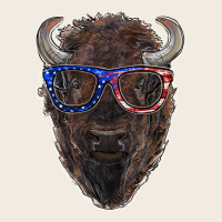 Bison With American Flag Glasses Premium Sweatshirt | Teevron
