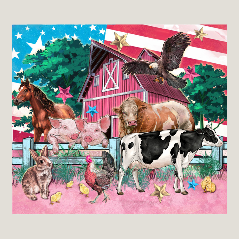 American Farm Animals Tumbler 4th Of July Heavy Core Tee by FaDigitalArtStudio | Teevron