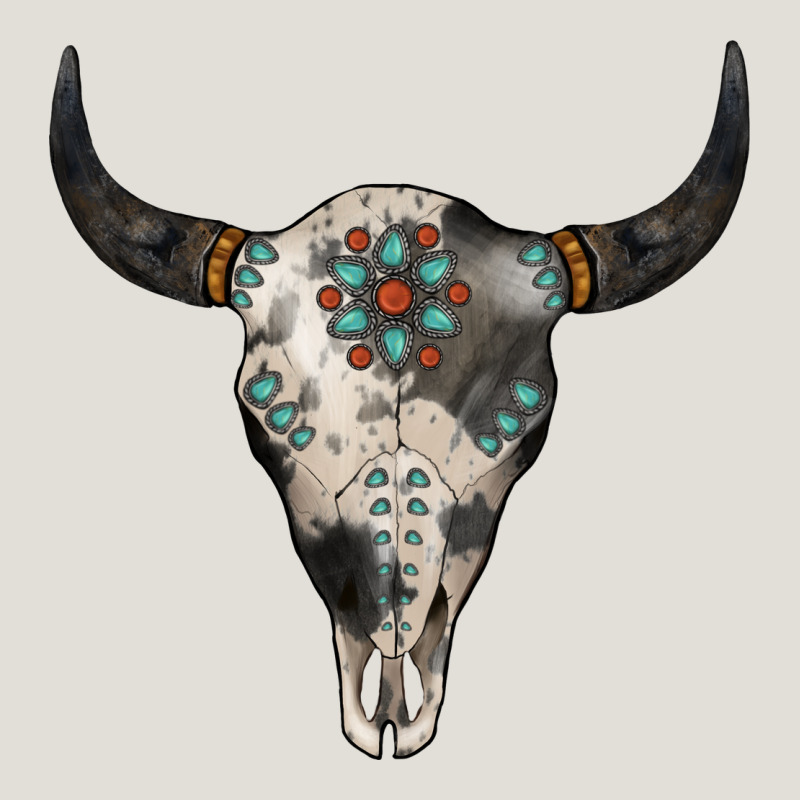 Cowhide Bull Skull Heavy Core Tee by Jasminsmagicworld | Teevron