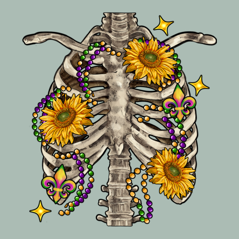 Mardi Gras Chest Sunflowers Skeleton Classic Tee by FaDigitalArtStudio | Teevron