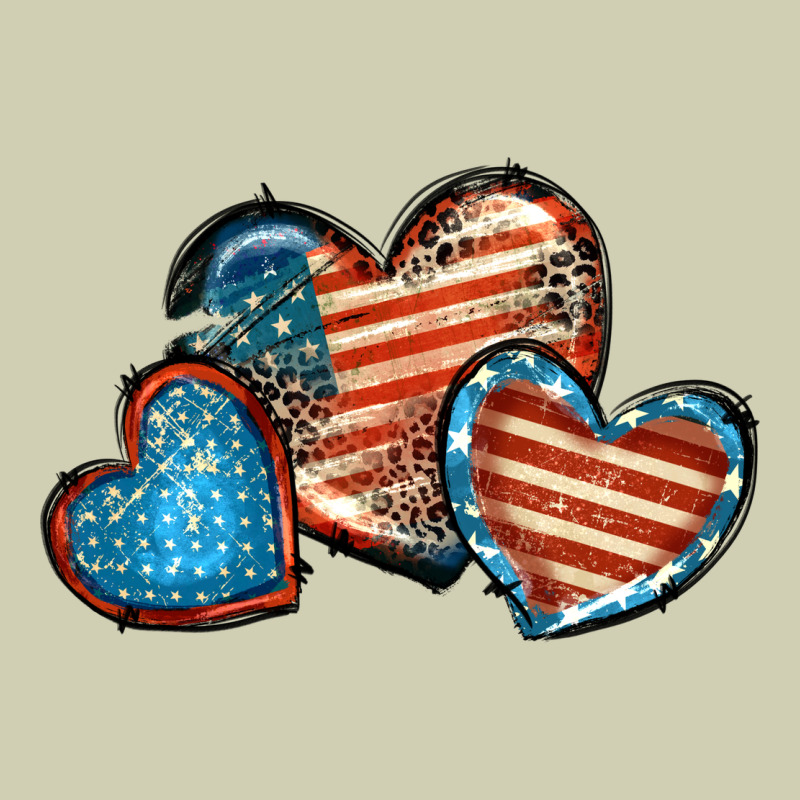 American Flag Hearts 4th Of July Heavy Core Tee by FaDigitalArtStudio | Teevron