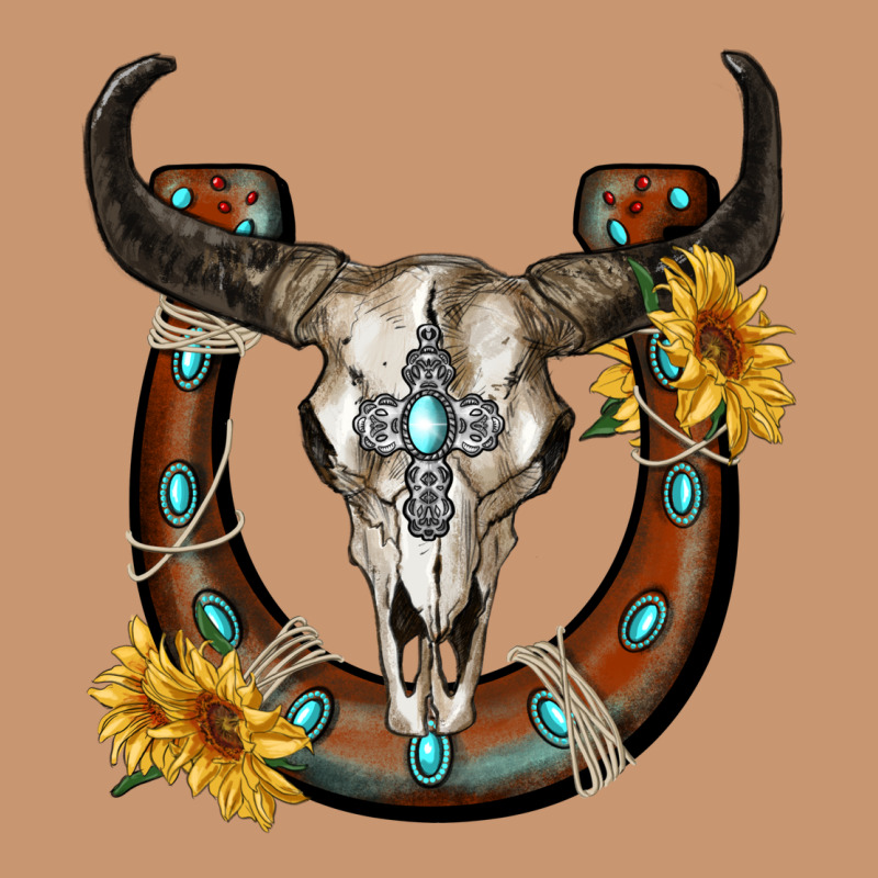 Bull Skull With Horseshoe Heavyweight Hoodie by RanaPortraitStore | Teevron