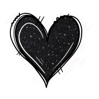 black glitter heart | Teevron