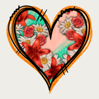 Floral Orange Glitter Heart Zipper Hoodie | Teevron