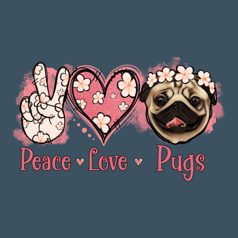 Peace Love Pugs Urban Heavy Tee by Jasminsmagicworld | Teevron