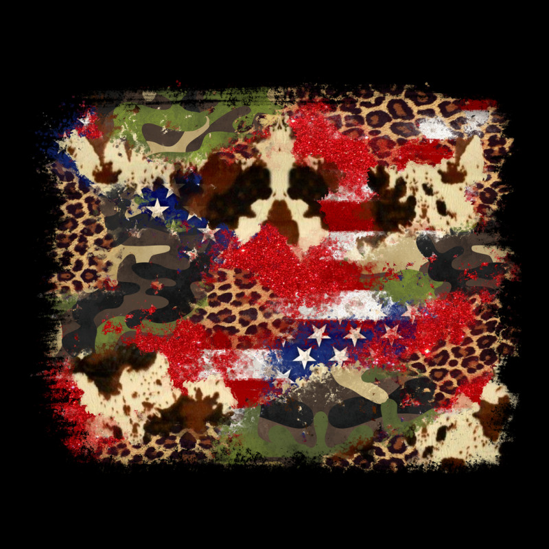 4th Of July American Flagcowhide  Leopard Backgrou Heavy Core Tee by FaDigitalArtStudio | Teevron
