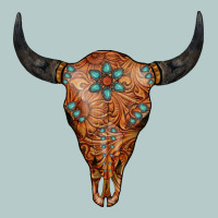 Western Tooled Leather Bull Skull Heavy Core Tee | Teevron