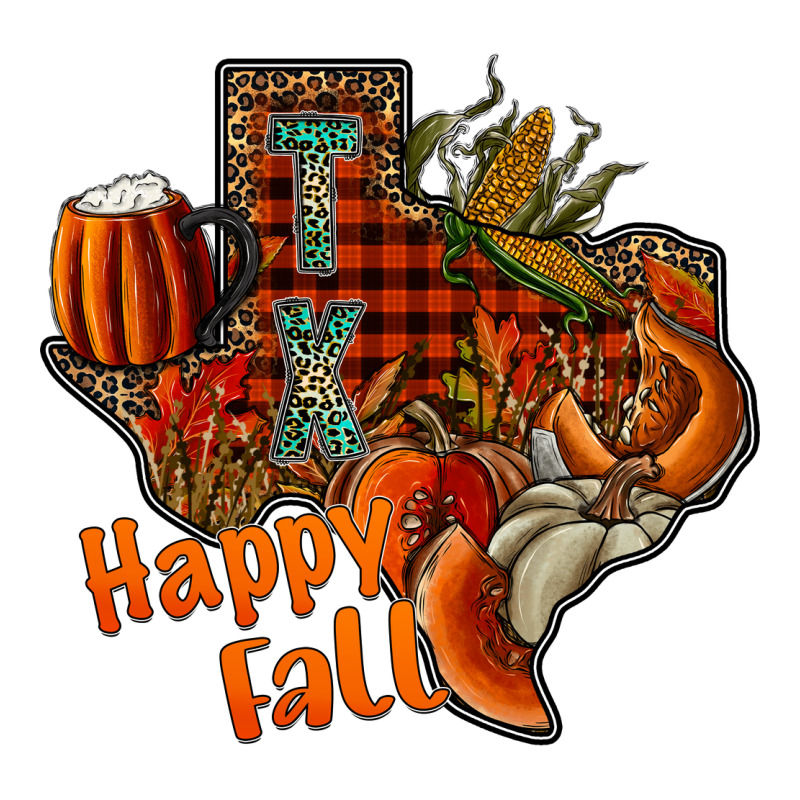 Happy Fall Texas Ladies Tee by CowhideDigitalArt | Teevron