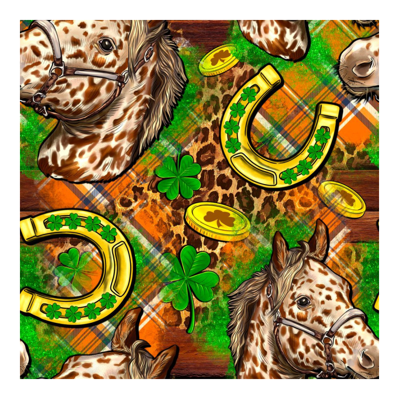 St. Patrick's Day Horse With Horseshoes Seamless Premium Tee by FaDigitalArtStudio | Teevron