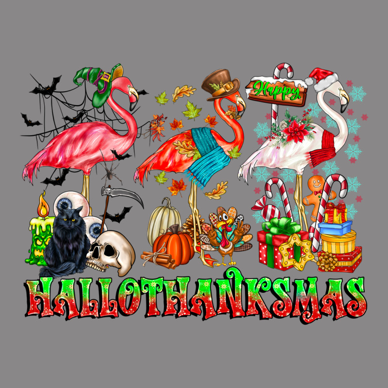 Happy Hallothanksmas Flamingo Vintage Tee by CowhideDigitalArt | Teevron