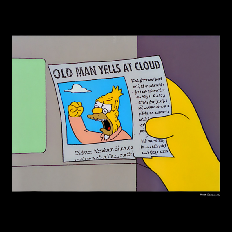 The Simpsons Old Man Yells At Cloud Newspaper V1 Heavy Core Tee by PixelWave | Teevron