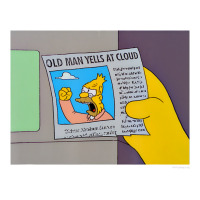 The Simpsons Old Man Yells At Cloud Newspaper V1 | Teevron