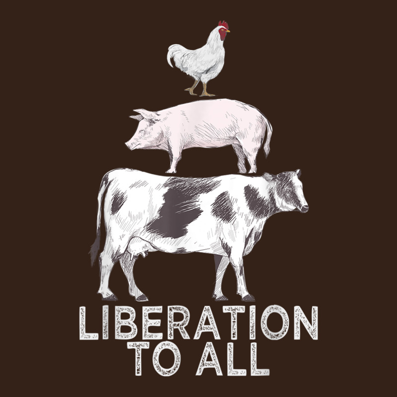 Liberation To All Vegan Vegetarian Food Animal Love Heavy Core Tee by PixelWave | Teevron