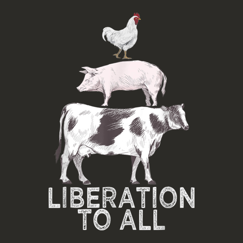 Liberation To All Vegan Vegetarian Food Animal Love Heavy Core Tee by PixelWave | Teevron