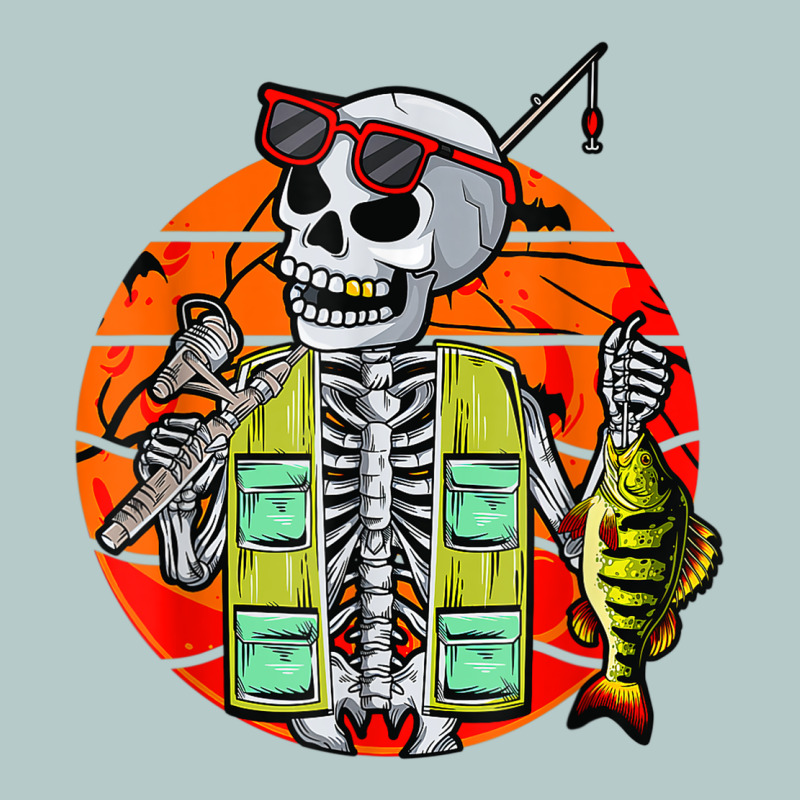 Skeleton Fishing Lover Moon Halloween Costume Fish Heavy Core Tee by Craftify | Teevron