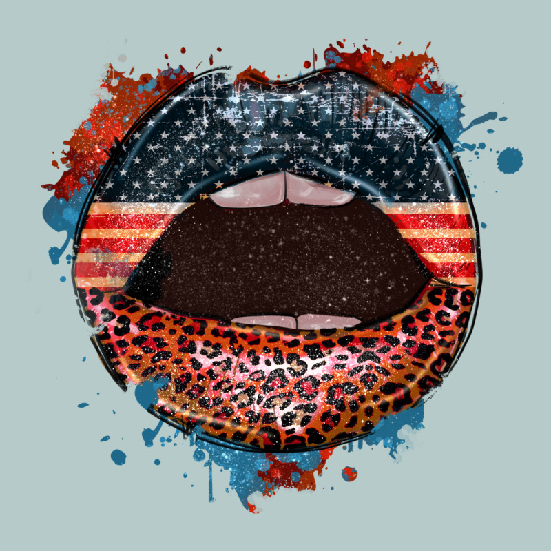 American Flag Lips 4th Of July Heavy Core Tee by FaDigitalArtStudio | Teevron