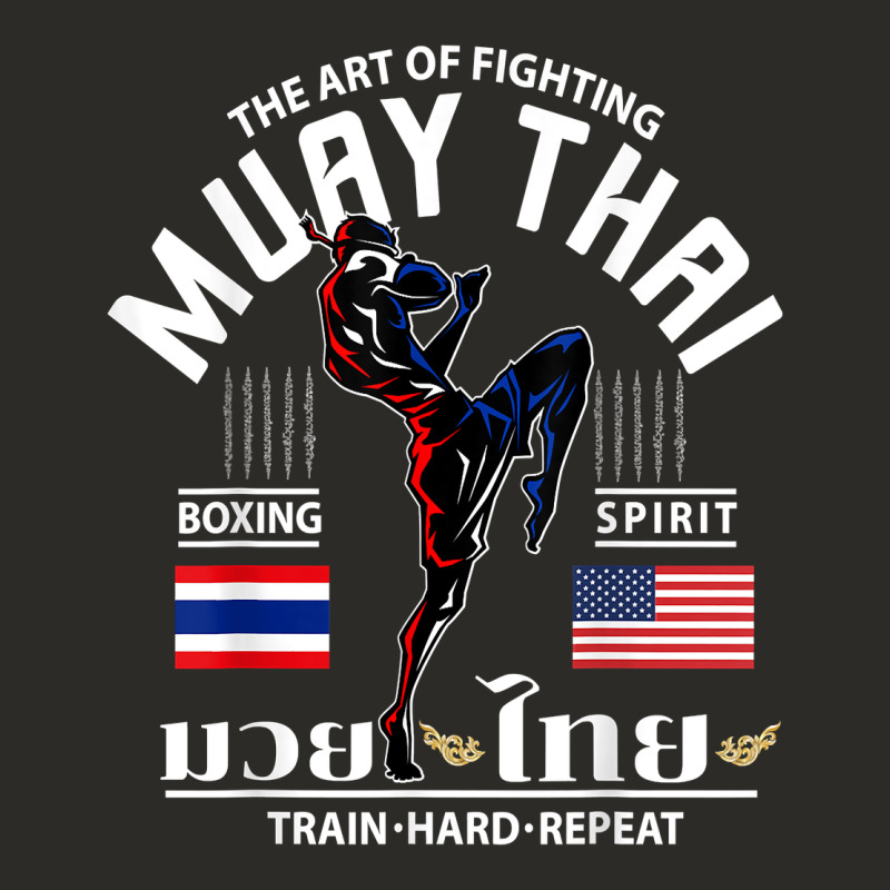 Thailand American Flag Muay Thai Boxing Train Hard Repeat T Shirt Heavy Core Tee by InspiraDesign | Teevron