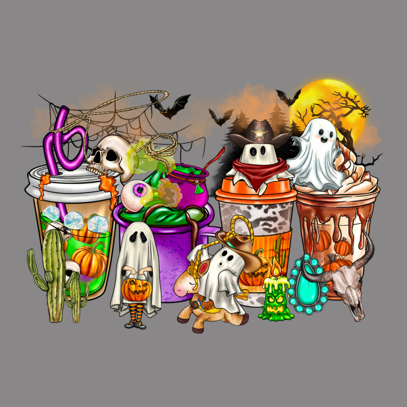 Halloween Western Boo Coffee Cups Vintage Tee by CowhideDigitalArt | Teevron
