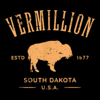 Vermillion South Dakota Bison Distressed Design T Shirt Heavy Core Tee | Teevron