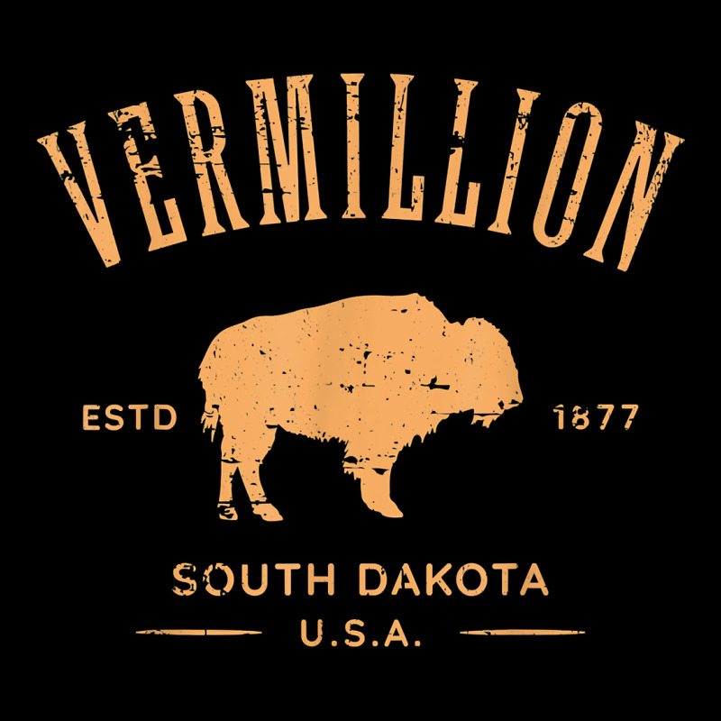 Vermillion South Dakota Bison Distressed Design T Shirt Heavy Core Tee by StudioElite | Teevron