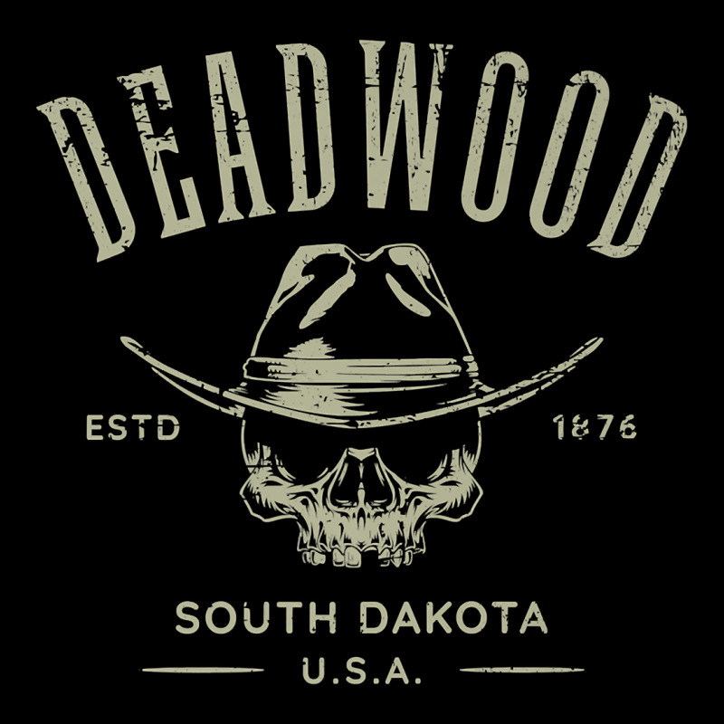 Deadwood South Dakota Usa Distressed Skull Design Souvenir Premium T S Heavy Core Tee by StudioElite | Teevron