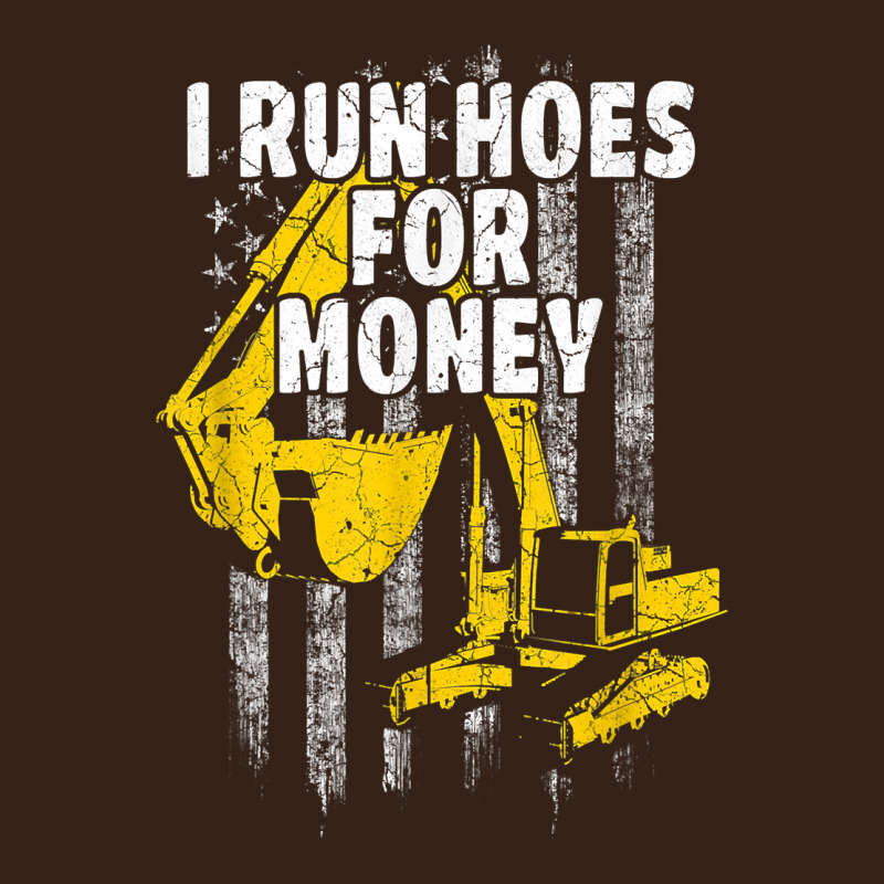 Heavy Equipment Operator I Run Hoes For Money Usa Flag T Shirt Heavy Core Tee by StudioElite | Teevron