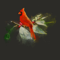 Wild Red Cardinal Bird Long Sleeve Heavy Core Tee | Teevron